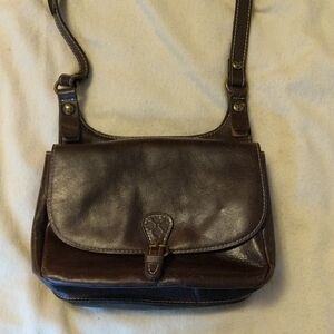 Patricia Nash Dark Brown Leather Crossbody Bag